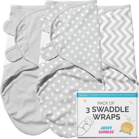 Baby Swaddle Wrap - Pack of 3 Swaddle Blankets - 100% Cotton OEKO TEX