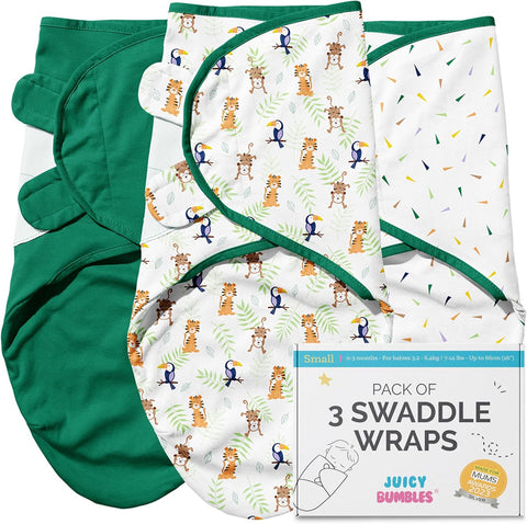 Baby Swaddle Wrap - Pack of 3 Swaddle Blankets - 100% Cotton OEKO TEX