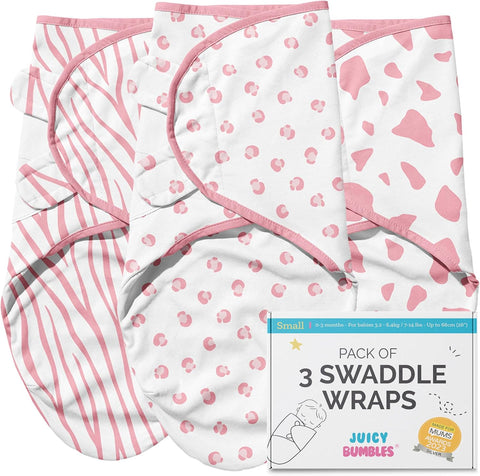 Baby Swaddle Wrap - Pack of 3 Swaddle Blankets - 100% Cotton OEKO TEX